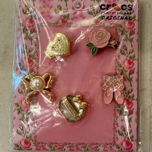Crocs Jibbitz Original Pink & Gold Decorative Shoe Charms